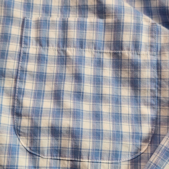 Peter Millar Light Blue and White Plaid Casuel Shirt Size L - Picture 3 of 13